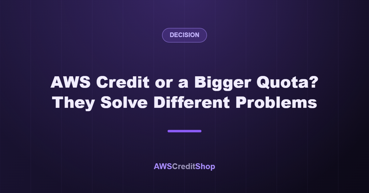 AWS Credit or a Bigger Quota? They Solve Different Problems