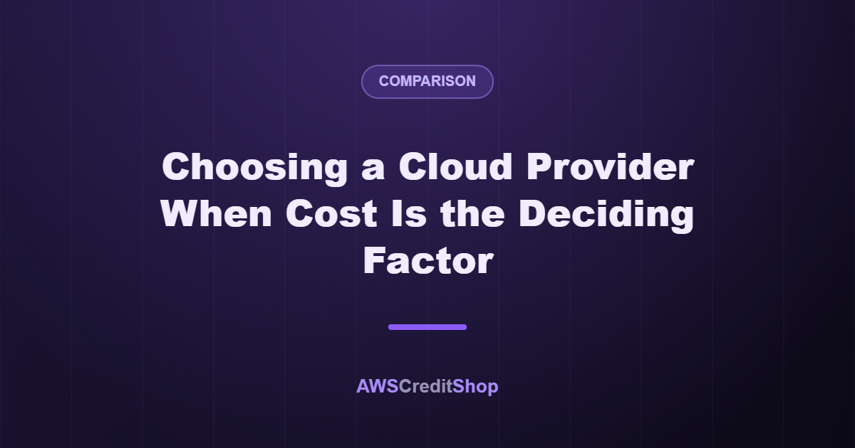 Choosing a Cloud Provider When Cost Is the Deciding Factor